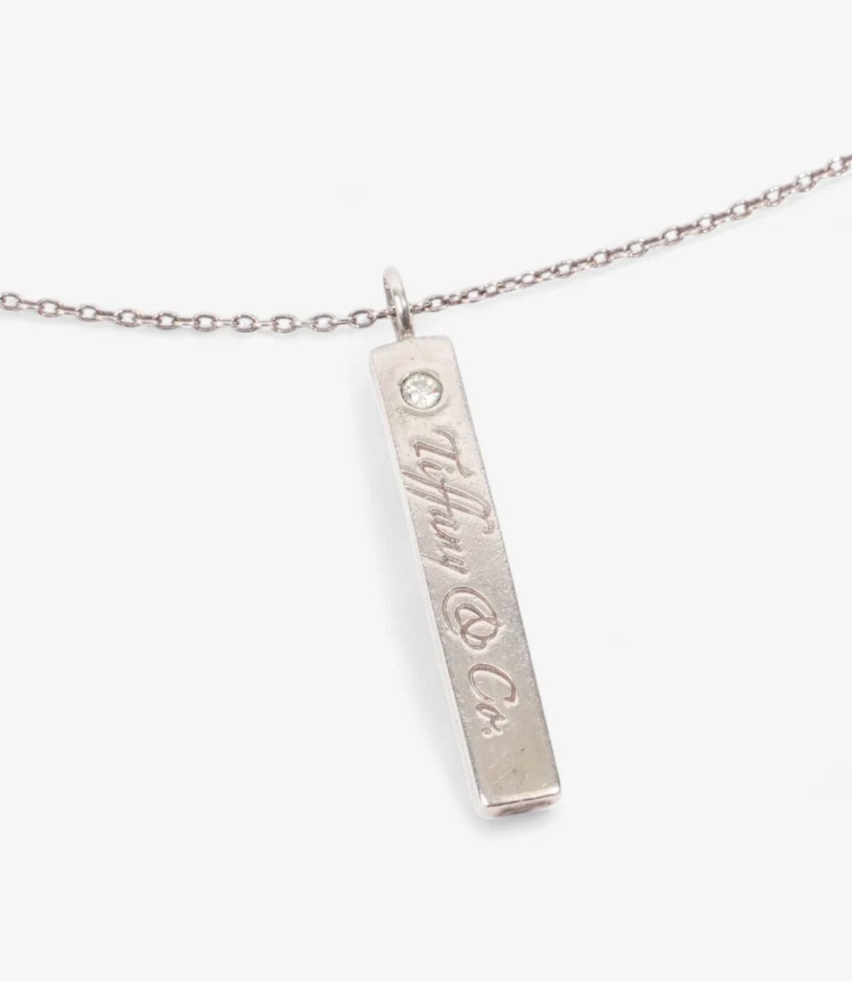 Tiffany and Co Bar with Diamond Pendant Necklace Sterling Silver (RRP £950) *PLUS INSTANT WINS* - Image 2